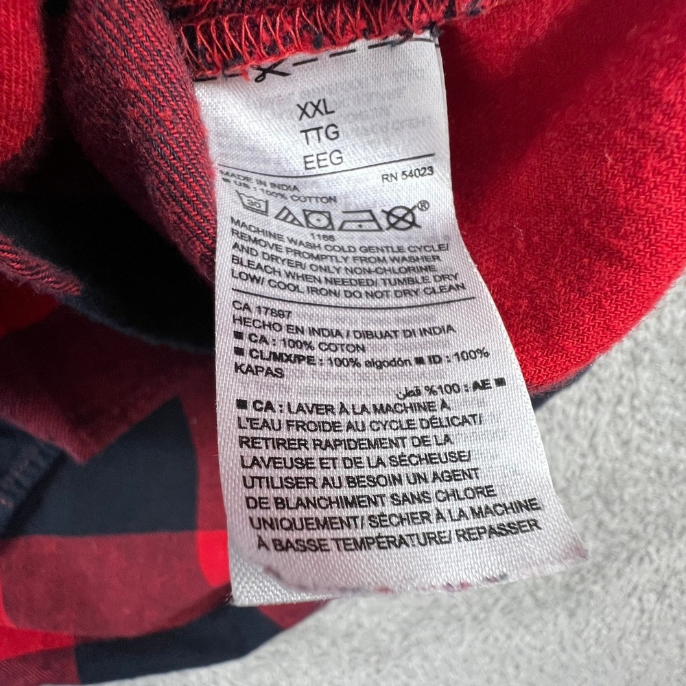 Old Navy The Classic Shirt Women's XXL Flannel Buffalo Check Red Black Button - Picture 7 of 13